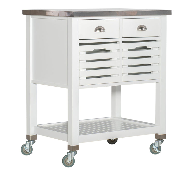 Linon Home Rory Kitchen Rolling Prep Island Cart With Storage — View 5