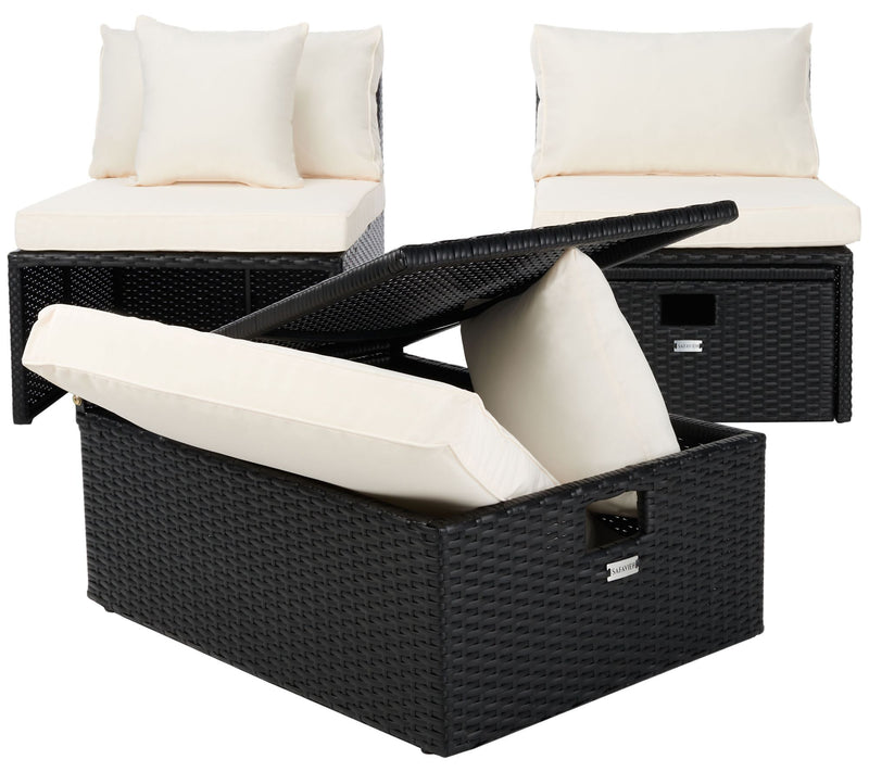 Pramla Outdoor Sette With Ottoman by Safavieh — View 8