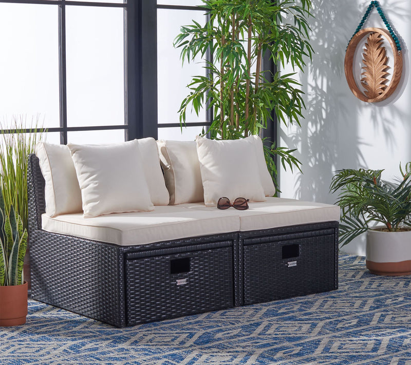 Pramla Outdoor Sette With Ottoman by Safavieh — View 6