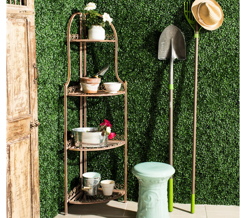 Abarrane Wrought Iron 4-Tier Outdoor Corner Shef by Safavieh — View 2