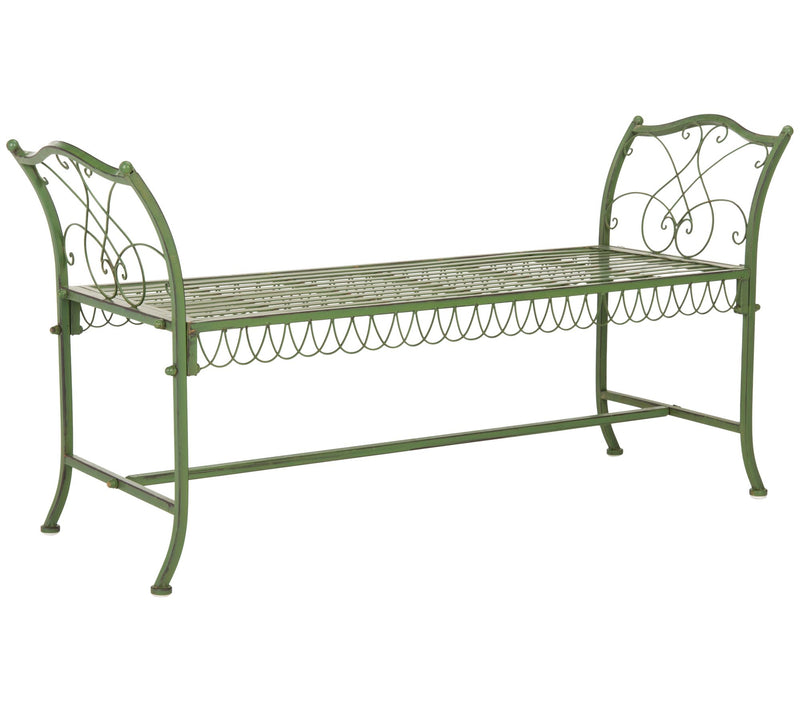Arona Wrought Iron 51" Outdoor Garden Bench bySafavieh — View 3