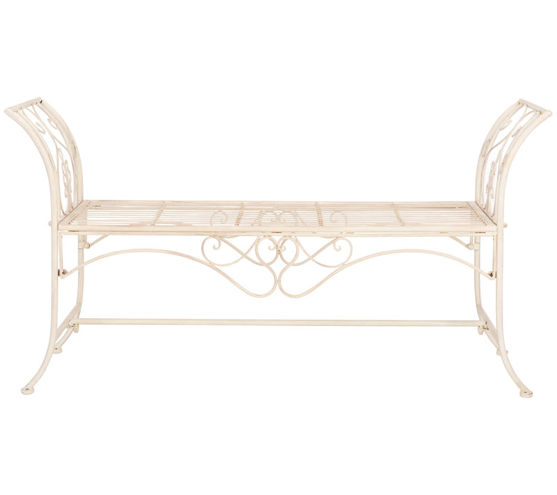 Adina Wrought Iron Outdoor Garden Bench by Safavieh — Main view