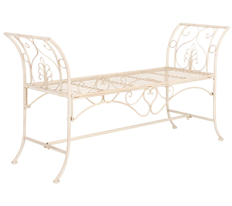 Adina Wrought Iron Outdoor Garden Bench by Safavieh — View 3