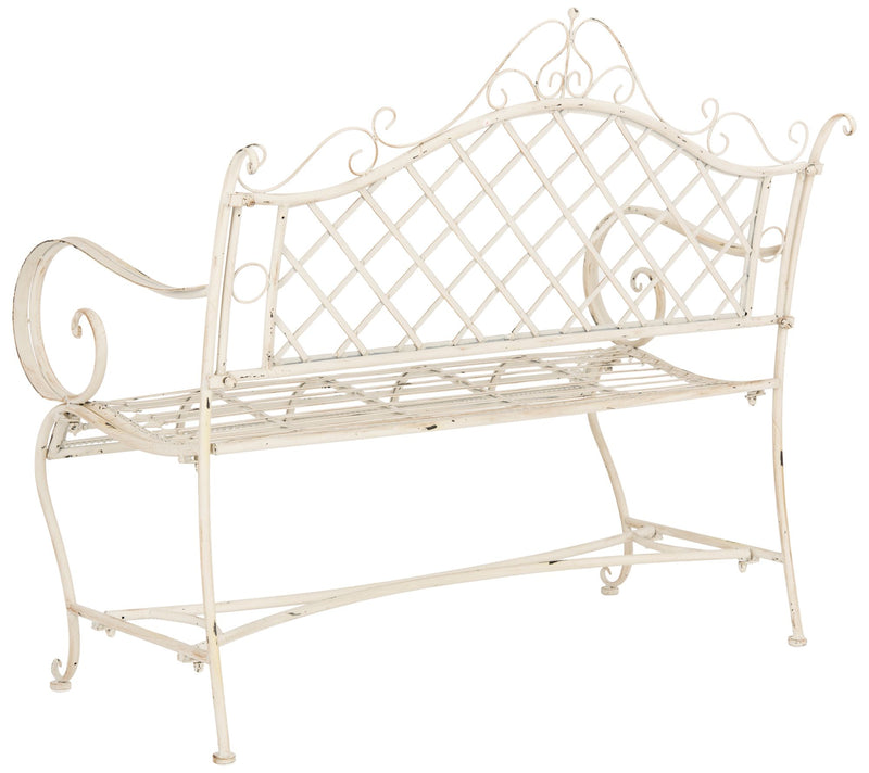Abner Wrought Iron Outdoor Garden Bench by Safavieh — View 4