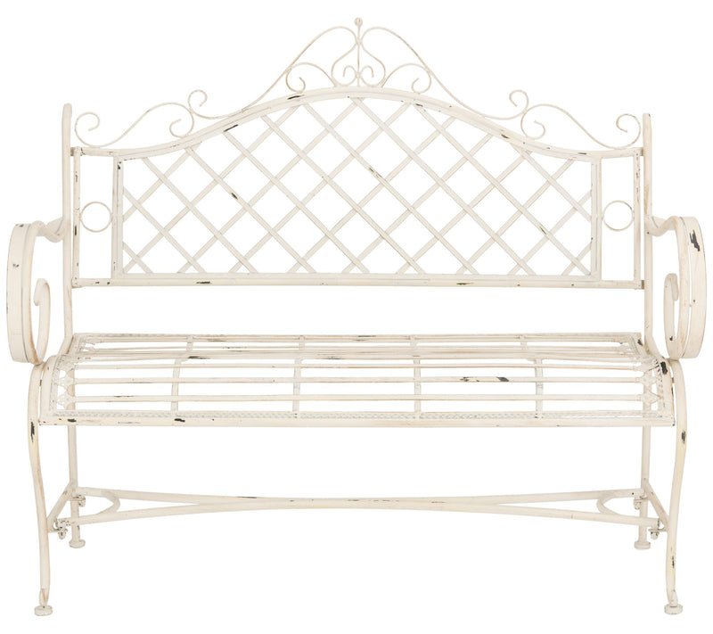 Abner Wrought Iron Outdoor Garden Bench by Safavieh — Main view