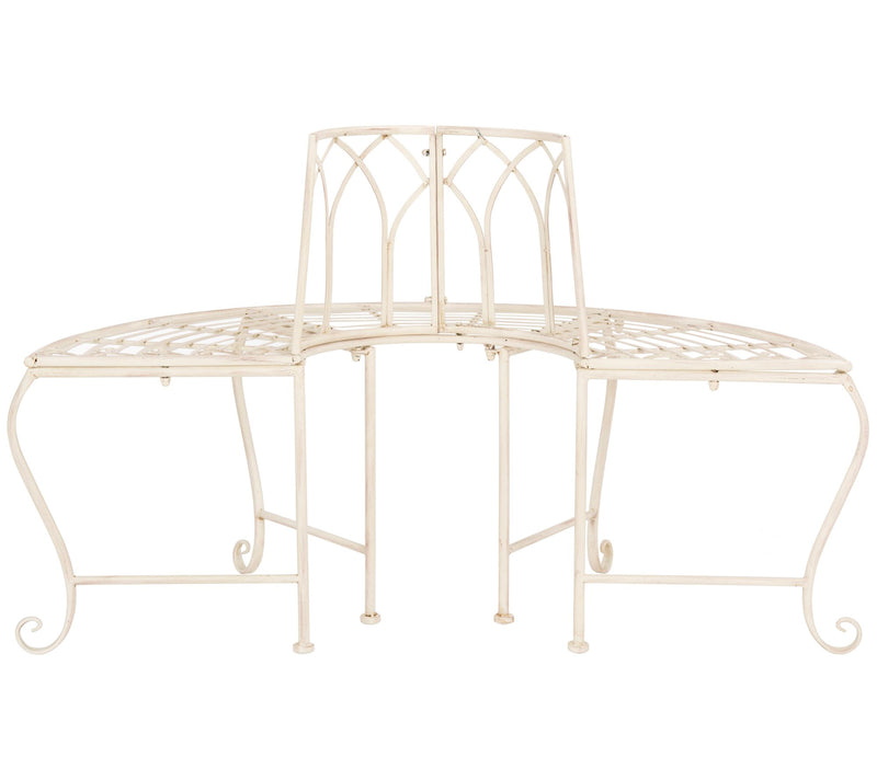 Abia Wrought Iron 50" Outdoor Tree Bench by Safavieh — View 3