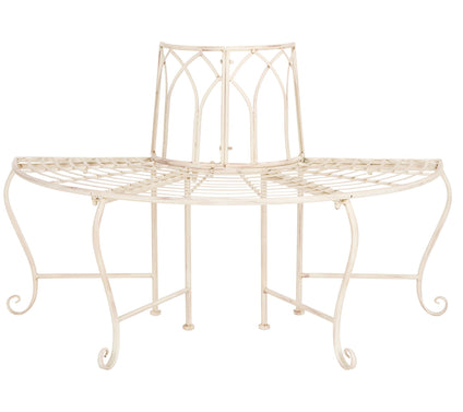 Abia Wrought Iron 50" Outdoor Tree Bench by Safavieh