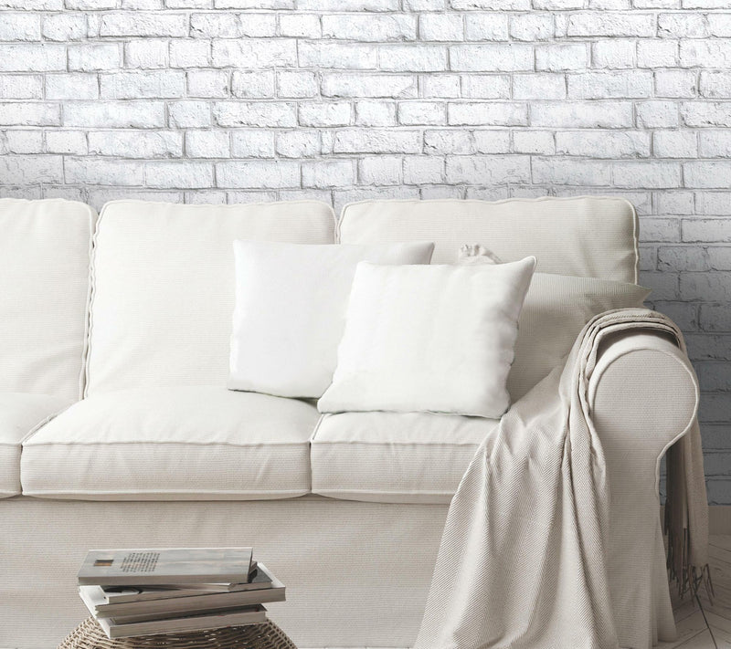White Brick Wall Decal — View 6