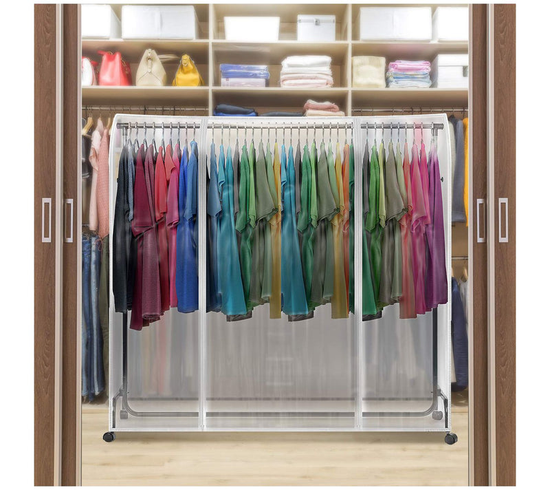 Sorbus 6' Transparent Clothes Rail Garment Storage — View 5