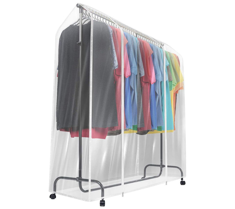 Sorbus 6' Transparent Clothes Rail Garment Storage — View 3