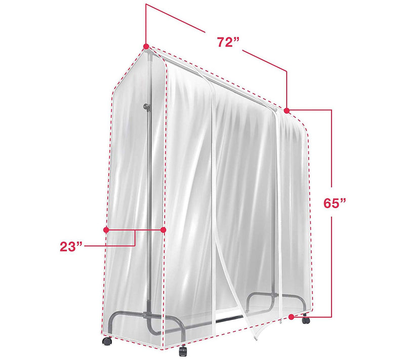 Sorbus 6' Transparent Clothes Rail Garment Storage — View 6