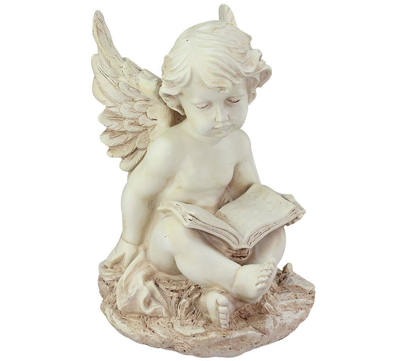 Northlight Ivory Sitting Cherub Angel with BookStatue — Main view