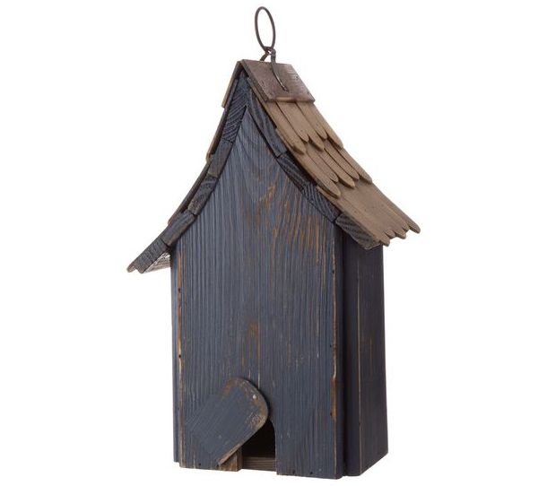 Glitzhome Shingled Roof Wood Patriotic Birdhouse — View 5