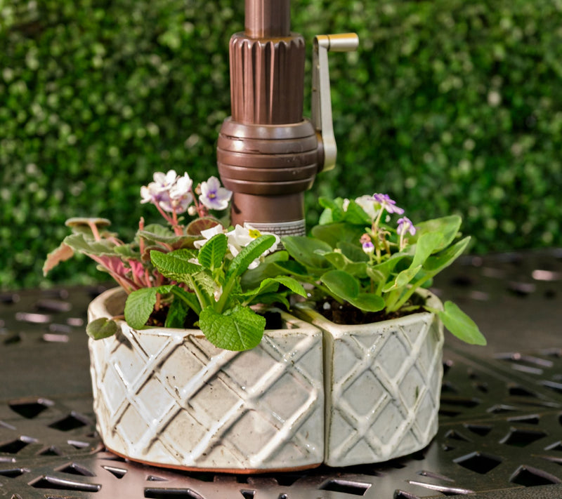 Alfresco Home Outdoor Garden 2-Piece Trellis Umbrella Planter — View 3