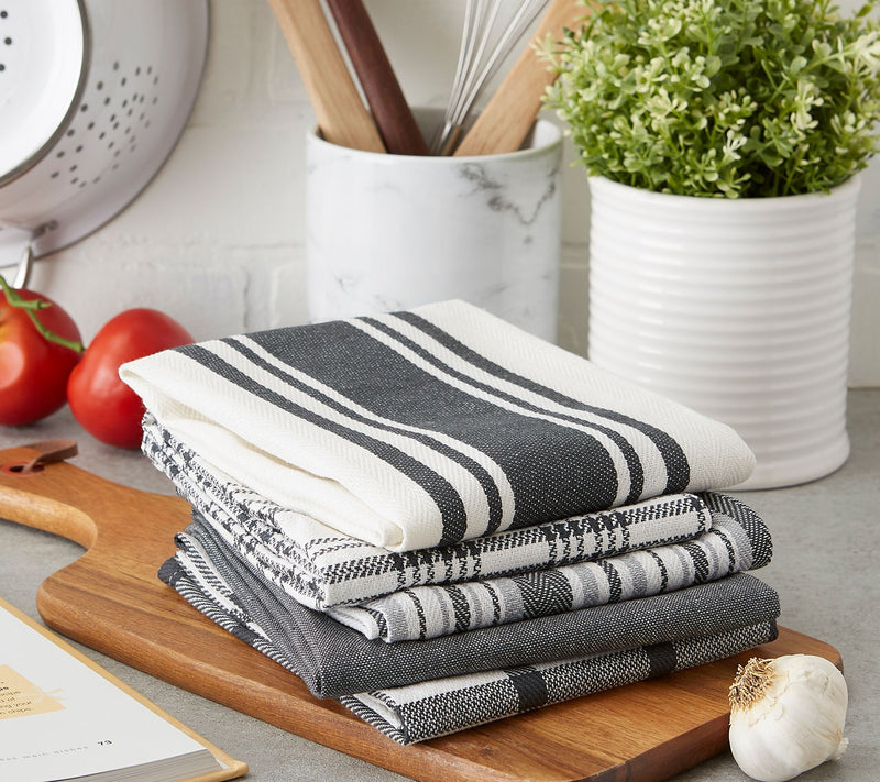 Design Imports Set of 5 Assorted Woven KitchenTowels — View 35