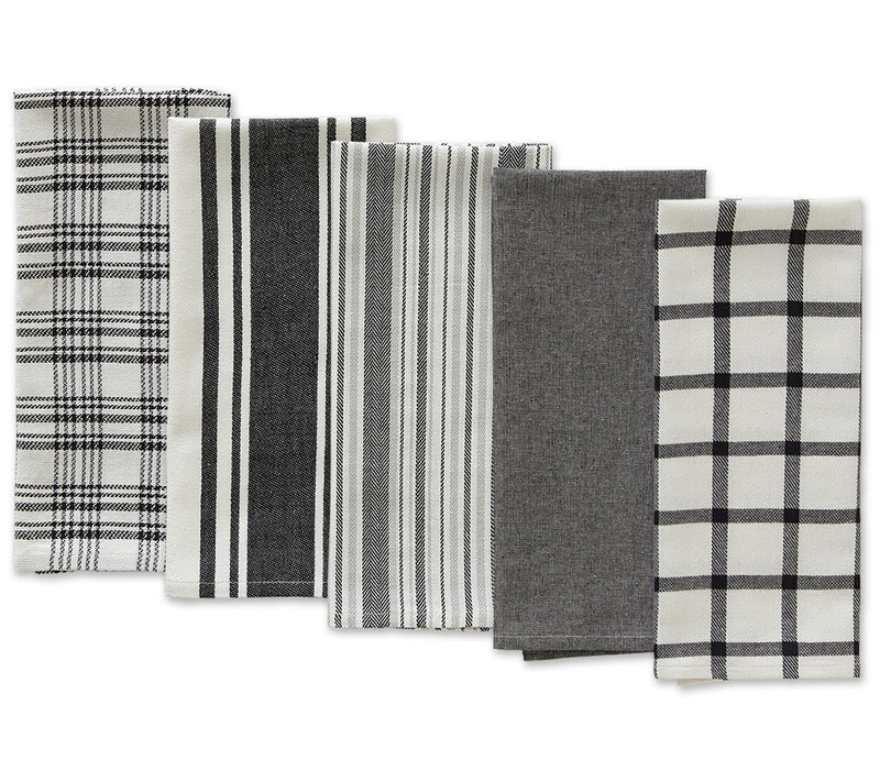Design Imports Set of 5 Assorted Woven KitchenTowels — View 6