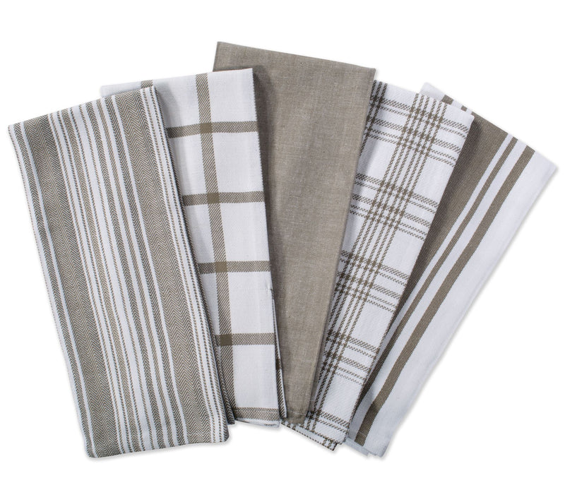 Design Imports Set of 5 Assorted Woven KitchenTowels — View 7