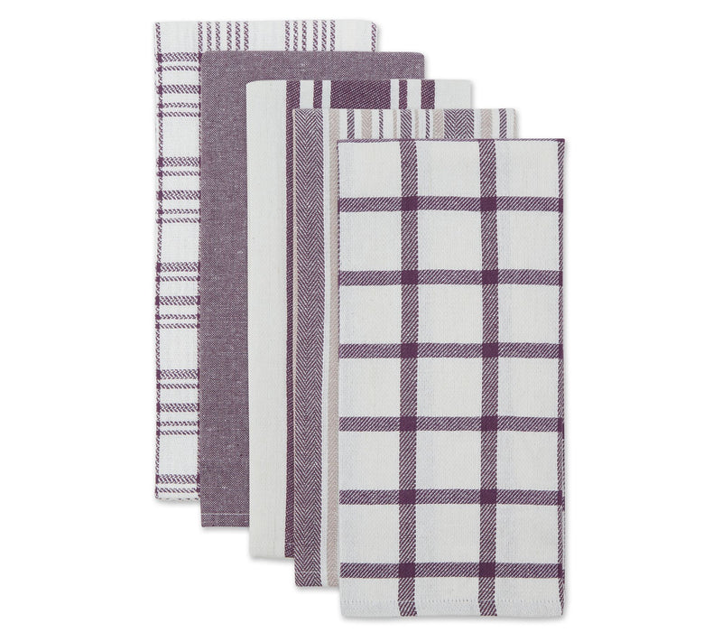 Design Imports Set of 5 Assorted Woven KitchenTowels — View 21