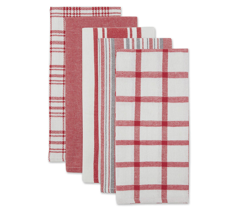 Design Imports Set of 5 Assorted Woven KitchenTowels — View 27