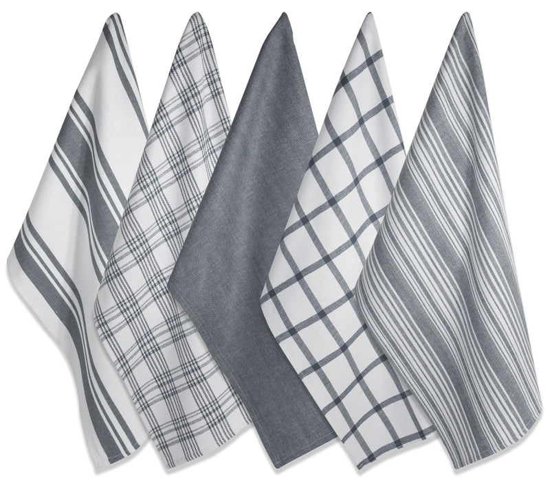 Design Imports Set of 5 Assorted Woven KitchenTowels — View 30