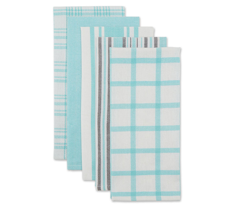 Design Imports Set of 5 Assorted Woven KitchenTowels — Main view