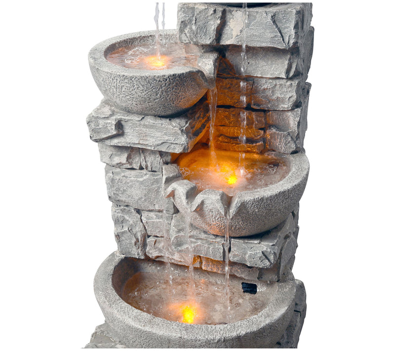 Teamson Home Stacked Tiered Bowls Fountain withLED Lights — View 2