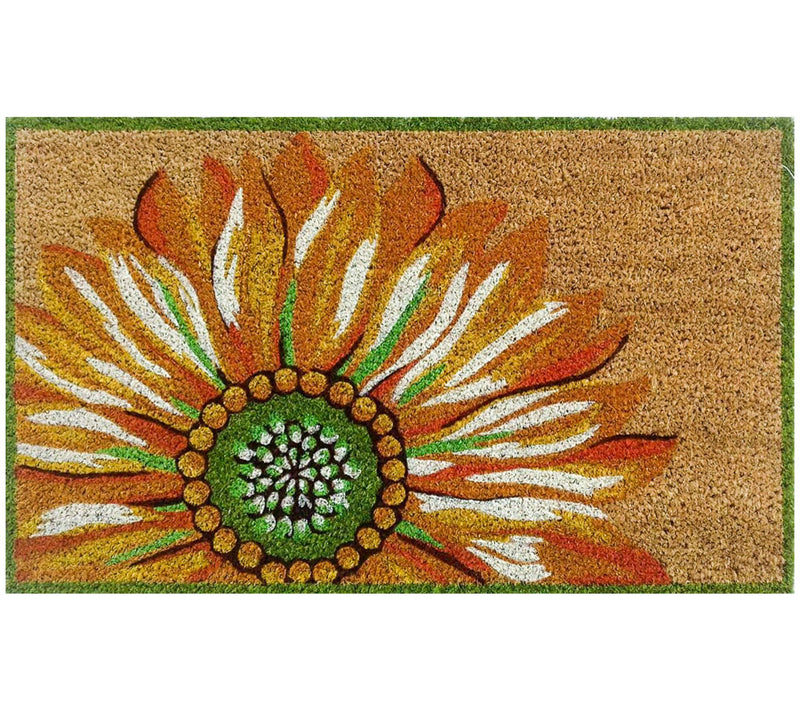 Lush Decor Nat ura Sunflower O utdoor Mat Yell ow 18"X30" — Main view
