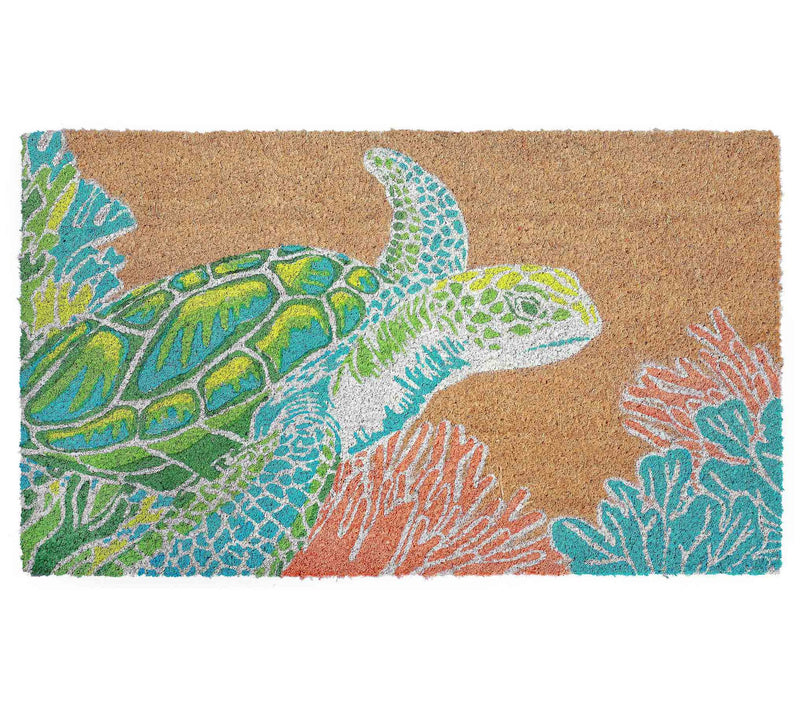 Lush Decor Natura Sea Turtle Outdoor 18"x 30"Mat — Main view