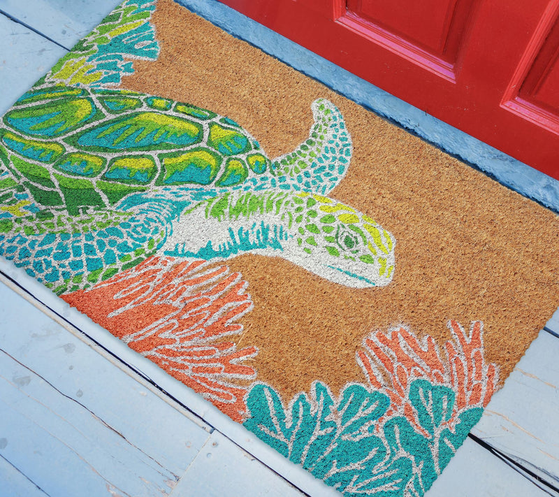 Lush Decor Natura Sea Turtle Outdoor 18"x 30"Mat — View 2