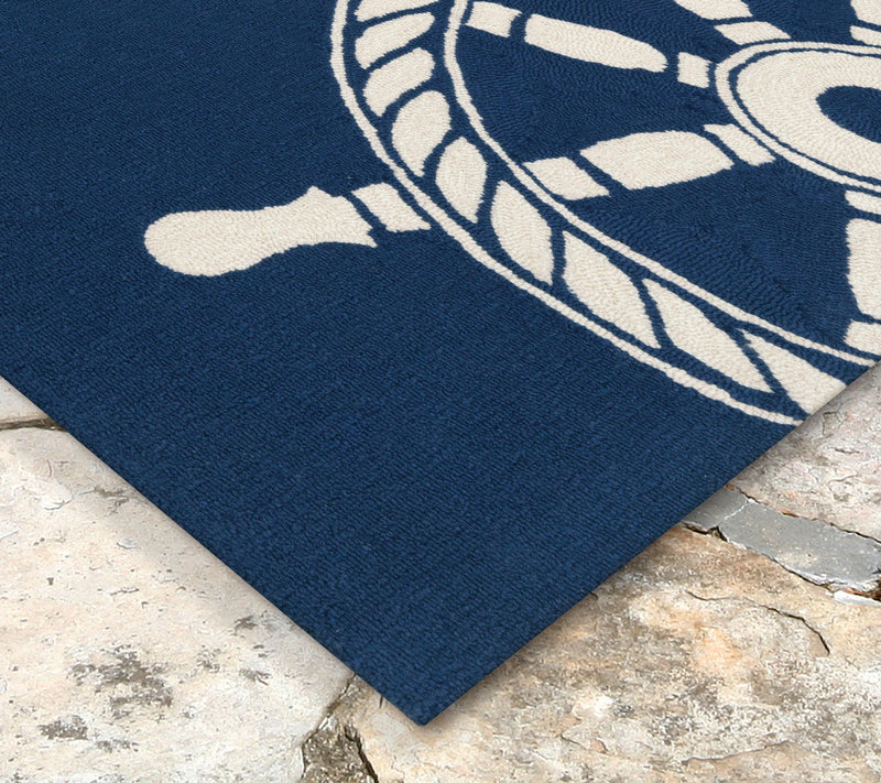 Lush Decor Frontporch Ship Wheel In/Out Rug Navy 20"X30" — View 3