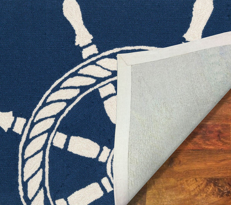 Lush Decor Frontporch Ship Wheel In/Out Rug Navy 20"X30" — View 4