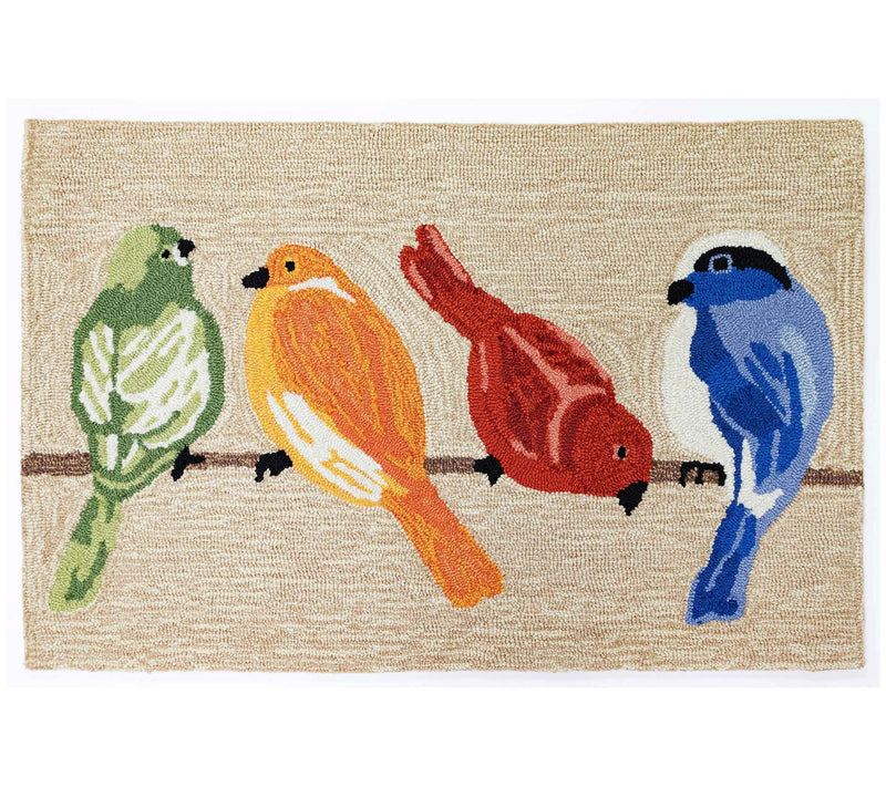 Lush Decor Frontporch Birds In/Out Rug Neutral20"X30" — Main view