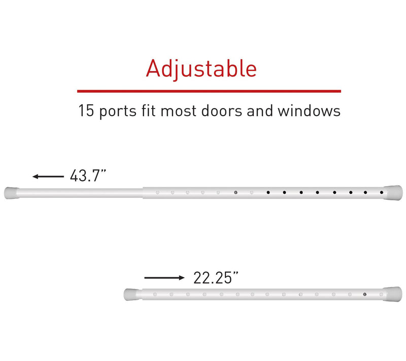 48" Adjustable Door Knob and Sliding Door WhiteSecurity Bar — View 2