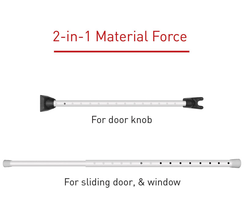 48" Adjustable 2 Door Knob & Sliding Door WhiteSecurity Bar — View 4