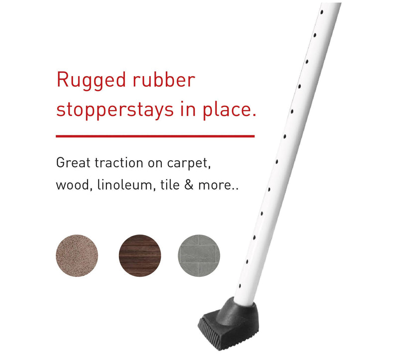48" Adjustable 2 Door Knob & Sliding Door WhiteSecurity Bar — View 7