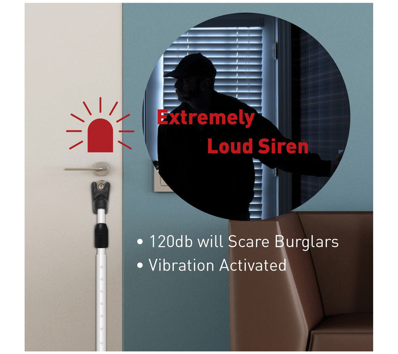 48" Adjustable Door Knob & Sliding Door Security Bar Siren — View 8