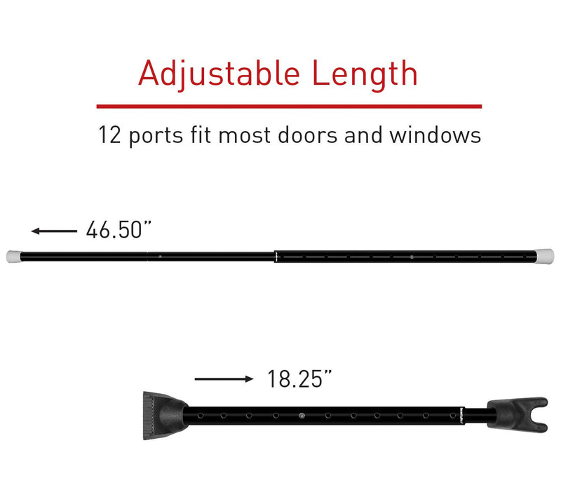 51" Adjustable Door Knob & Sliding Door Black S ecurity Bar — View 2