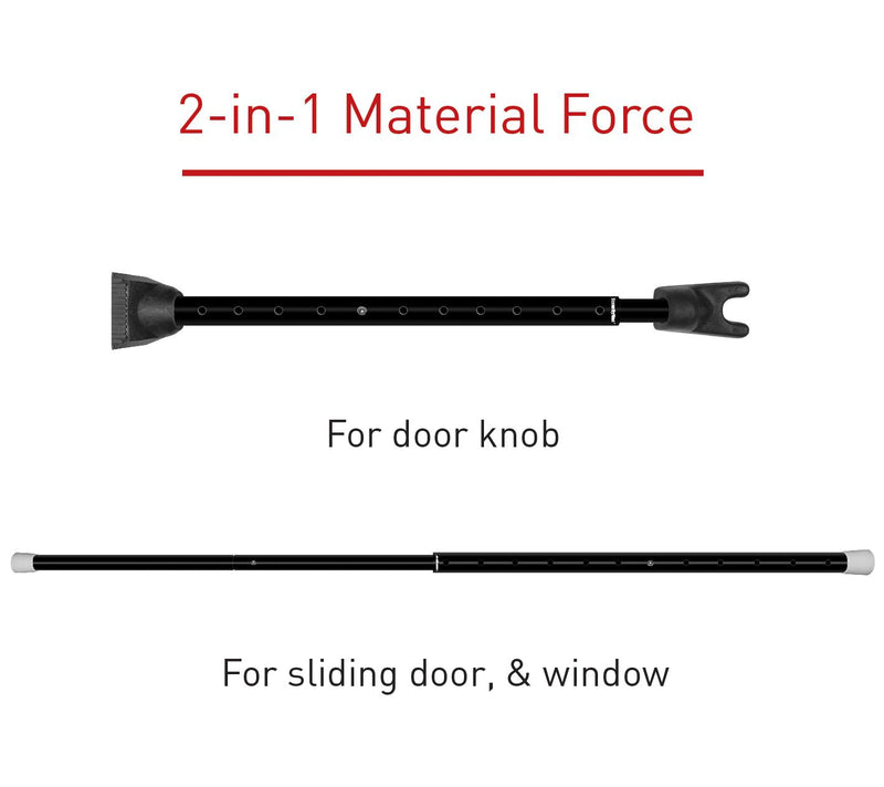 51" Adjustable Door Knob & Sliding Door Black S ecurity Bar — View 4