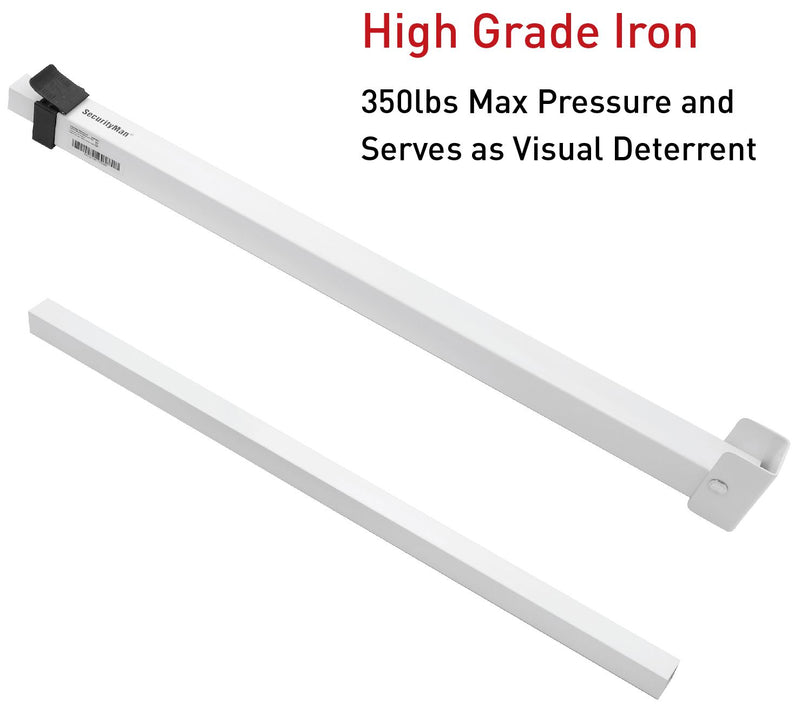 51" Adjustable Sliding Door and Window White Security Lock Bar — View 5