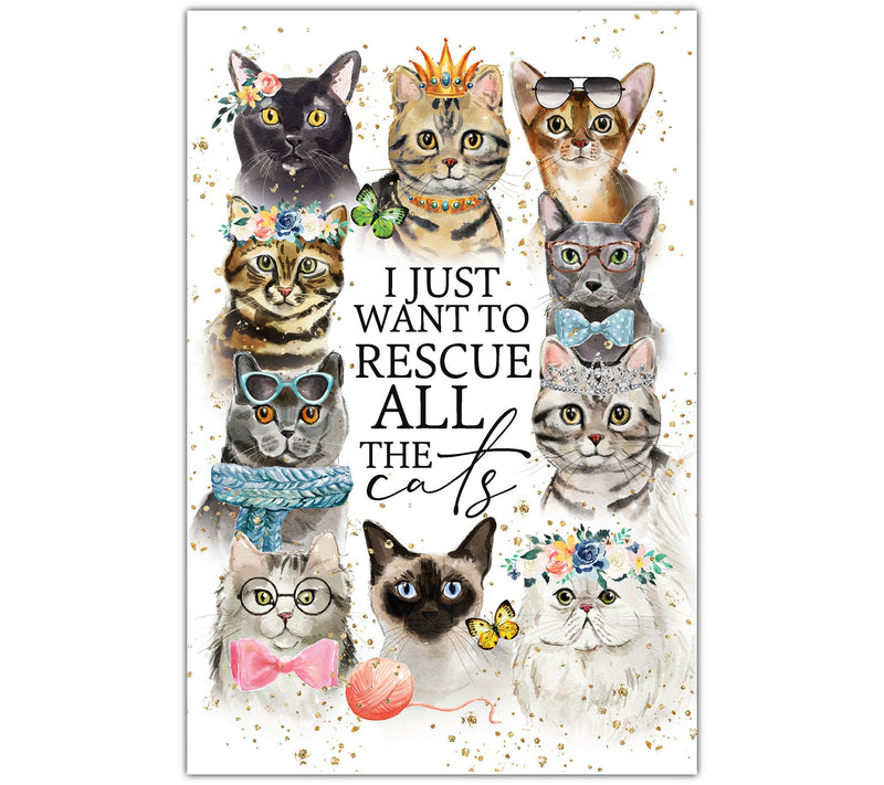 Dexsa I Just Want To Rescue The Cats Wood Plaque with Easel — Main view