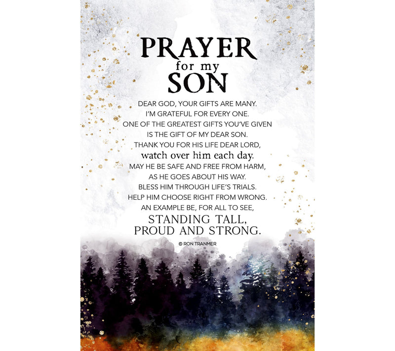 Prayer For My Son Wood Plaque with Easel and Hanger — Main view