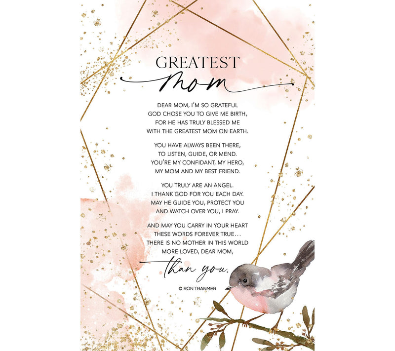 Greatest Mom Wood Plaque with Easel and Hanger — Main view