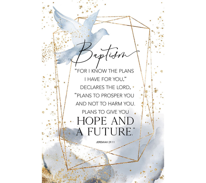 Baptism Wood Plaque with Easel and Hanger — Main view