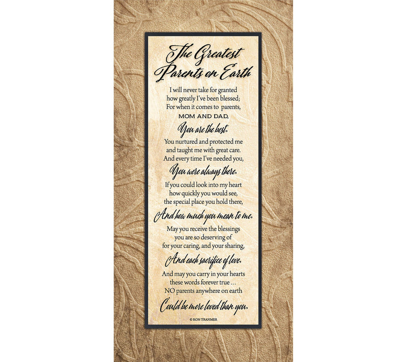 Dexsa Greatest Parents On Earth Wood Plaque — Main view