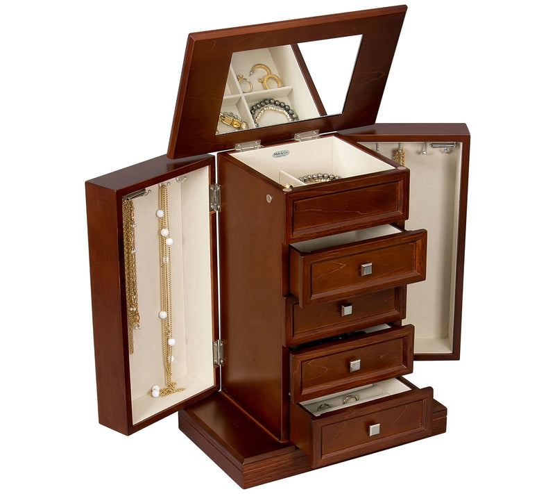 Mele & Co. Thea Wooden Jewelry Box in Walnut Finish — View 2