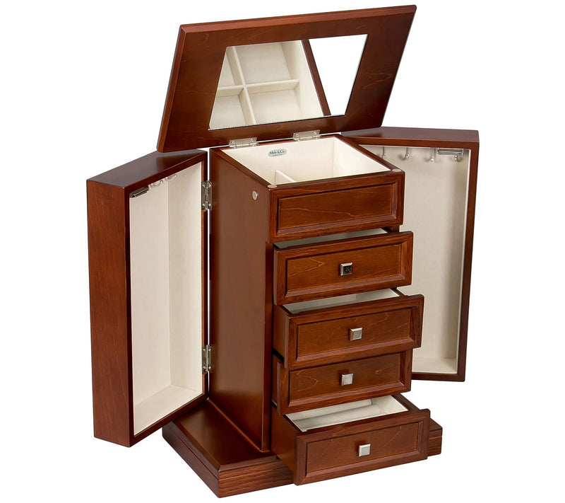 Mele & Co. Thea Wooden Jewelry Box in Walnut Finish — View 3