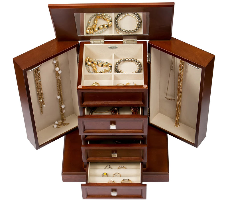 Mele & Co. Thea Wooden Jewelry Box in Walnut Finish — View 8