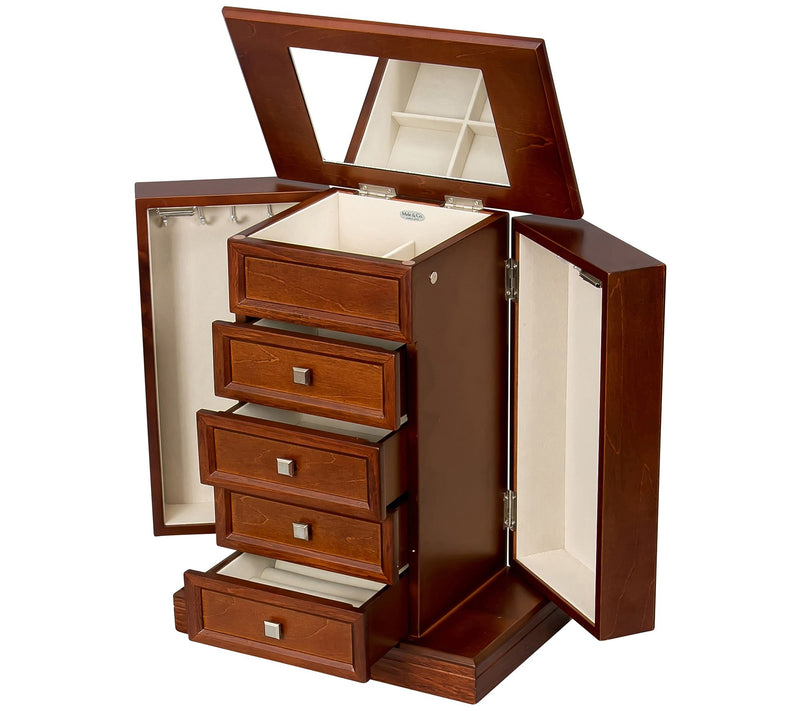 Mele & Co. Thea Wooden Jewelry Box in Walnut Finish — View 5