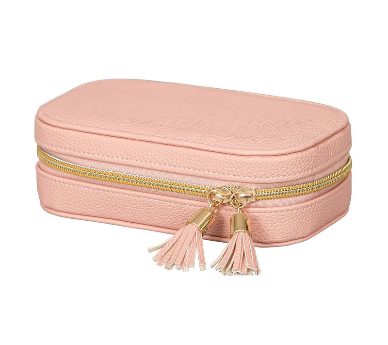 Mele & Co. Lucy Travel Jewelry Case in Pink Faux Leather — View 5