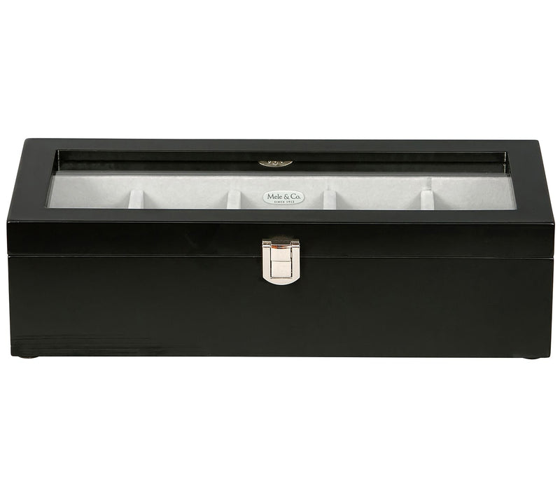 Mele & Co. Tate Glass Top Watch Box in Java Finish — View 8